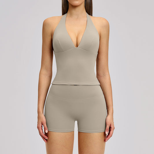 two piece Halter shorts sportswear