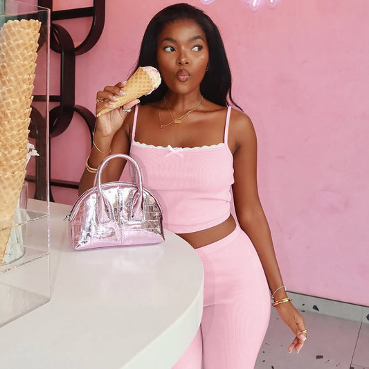 Summer Lace Spaghetti Strap Top , Kapri Shorts Set