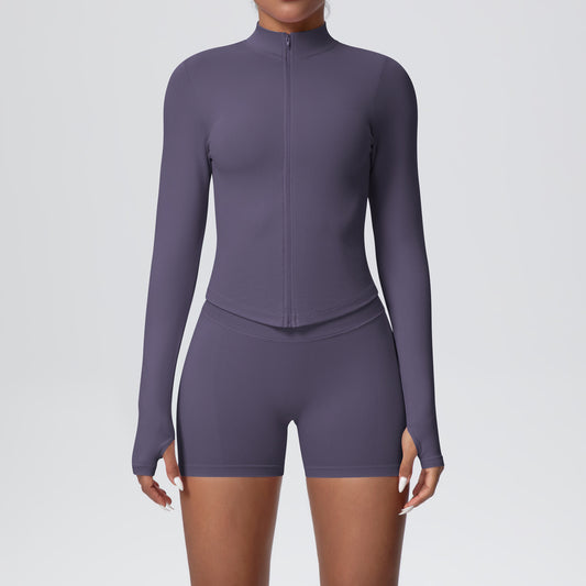 Long Sleeve Zipper ,Quick Drying, Fitness Yoga Wear Set for Women