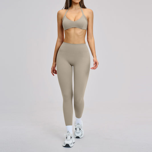 Hollow Out Cutout Halter Workout set